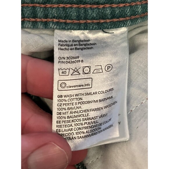 &Denim Overalls Womens 4 Light Wash Blue Denim Bib Adjustable Straps Distressed - Picture 11 of 11